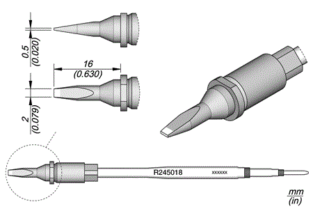 Cartridge Chisel 2 x 0.5 Long